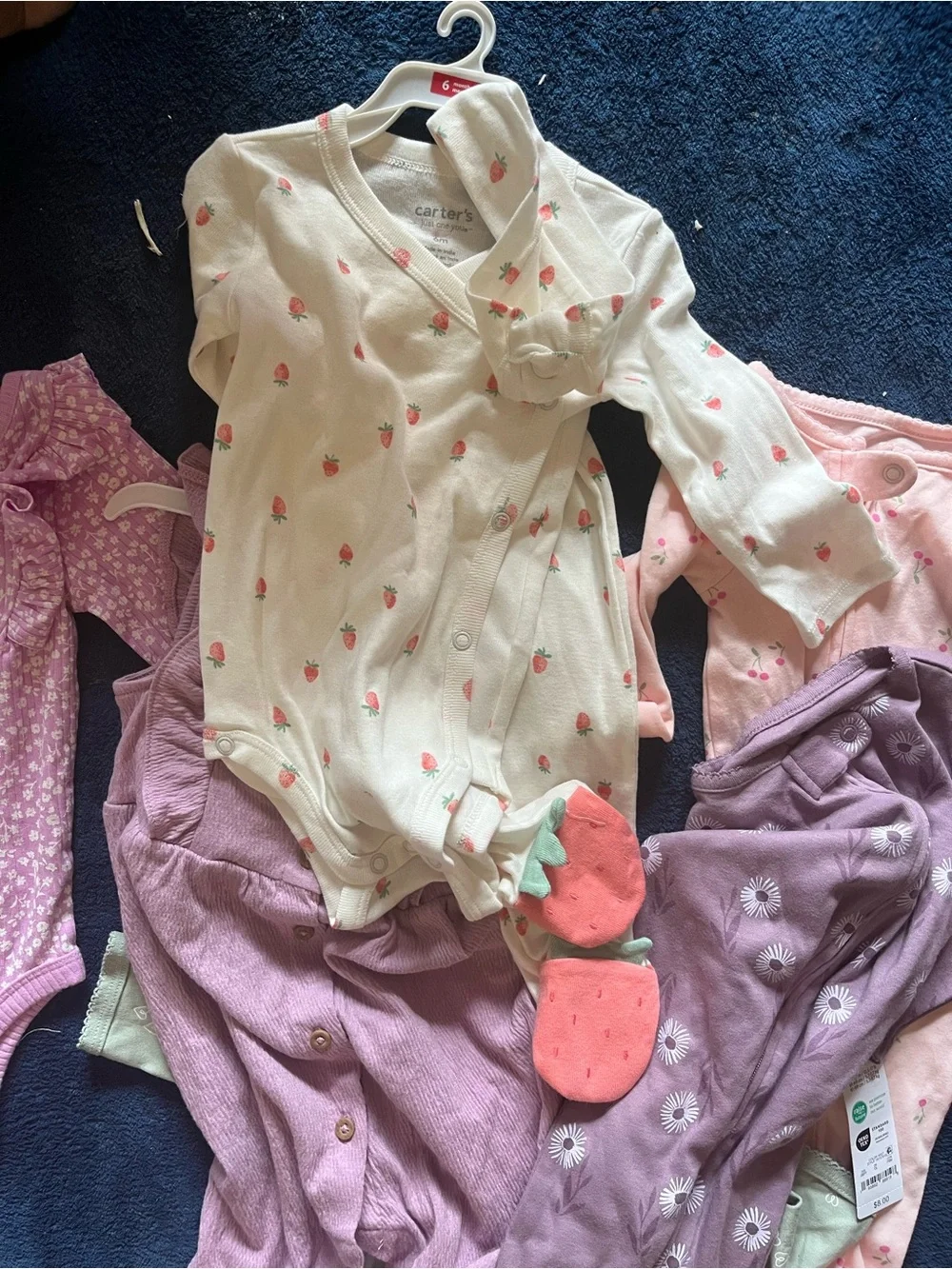 Lot of Brand New 6M Baby Girl Onesies - Carter’s Cat & Jack